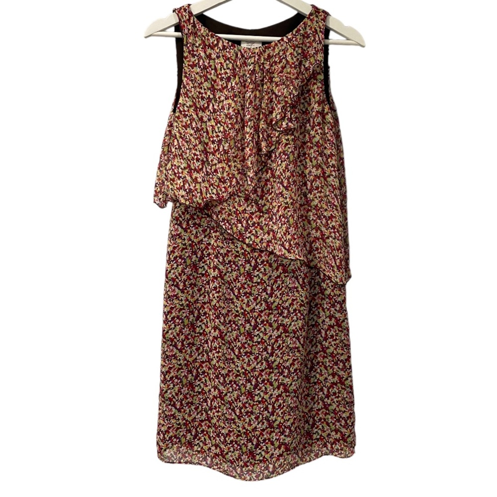 NWT Suzi Chin for Maggy Boutique Floral Sleeveless Ruffled Above Knee Dress 4 - Picture 4 of 7